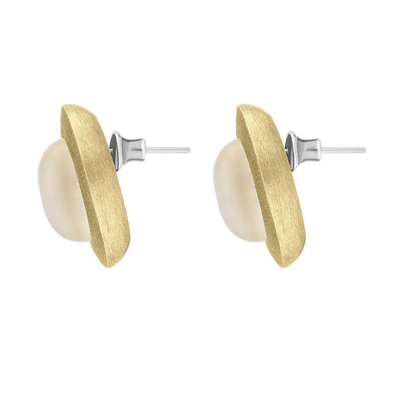 Sterling Silver Gold Plated Moonstone Oval Stud Earrings D sold by C.W. Sellors product image thumbnail 2