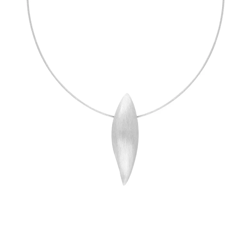 Sterling Silver Brushed Leaf Necklace D sold by C.W. Sellors