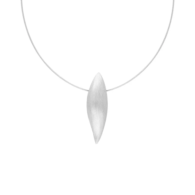 Sterling Silver Brushed Leaf Necklace D sold by C.W. Sellors