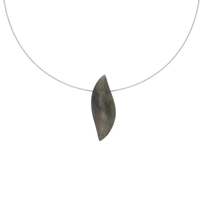 Sterling Silver Black Rhodium Leaf Necklace D sold by C.W. Sellors