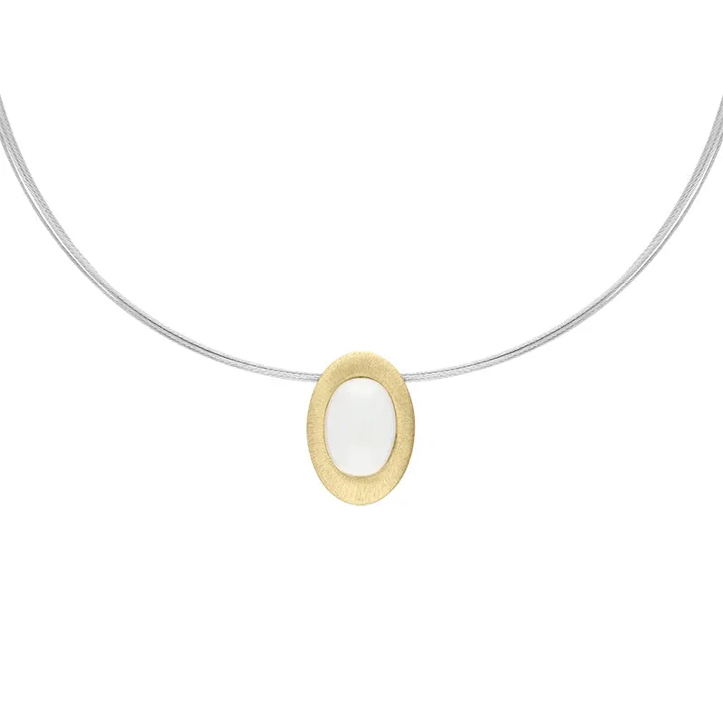 Sterling Silver Gold Plated Moonstone Oval Necklace D sold by C.W. Sellors