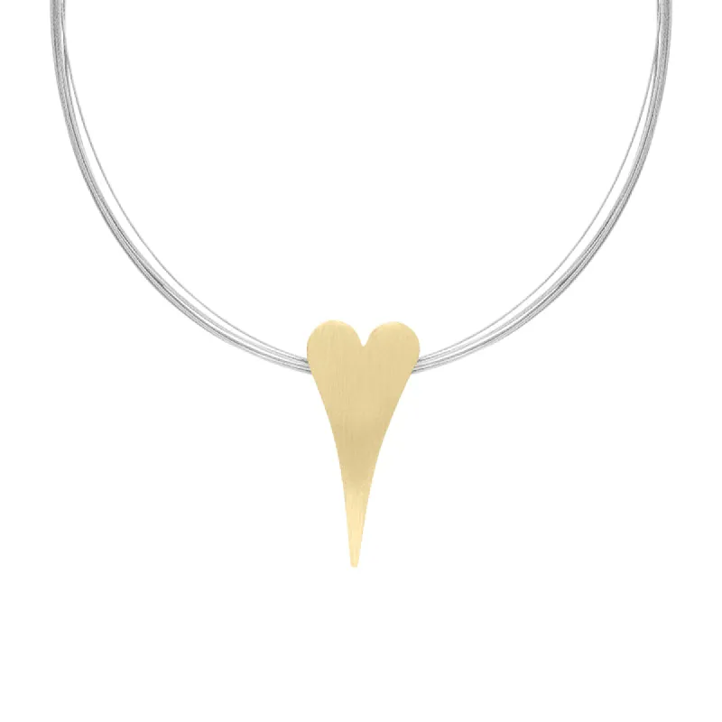 Sterling Silver Brushed Heart Necklace D sold by C.W. Sellors