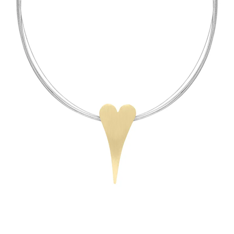 Sterling Silver Brushed Heart Necklace D sold by C.W. Sellors