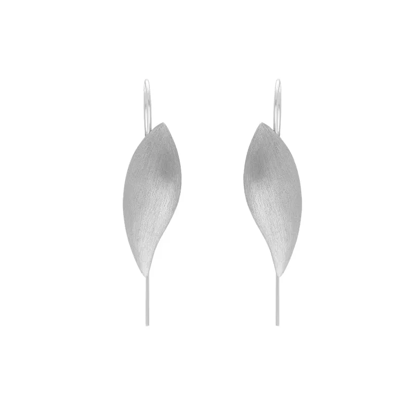 Sterling Silver Brushed Leaf Drop Earrings D sold by C.W. Sellors