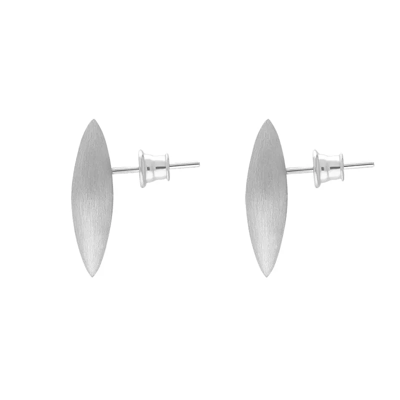 Sterling Silver Brushed Marquise Stud Earrings D sold by C.W. Sellors product image thumbnail 2