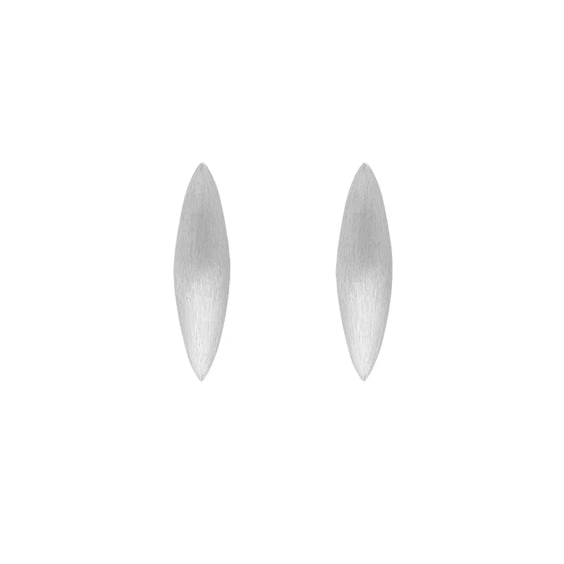 Sterling Silver Brushed Marquise Stud Earrings D sold by C.W. Sellors