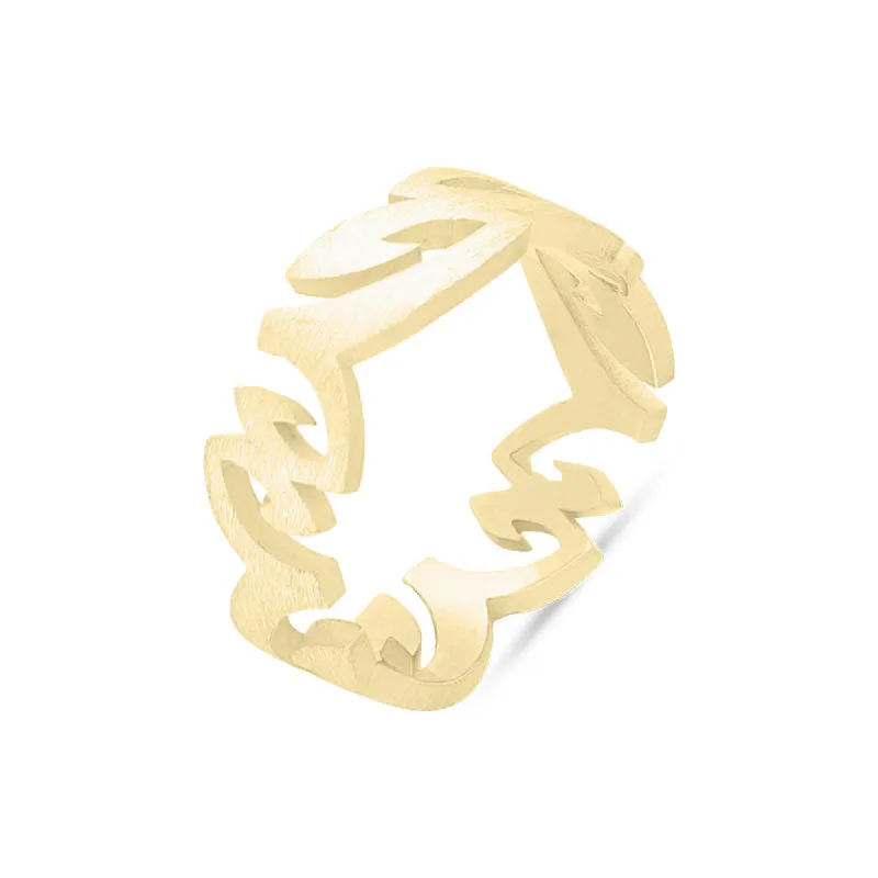 Sterling Silver Gold Plated Pierced Shank Ring D sold by C.W. Sellors