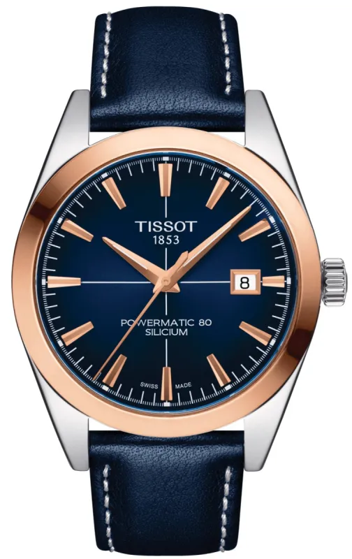 Tissot Gentleman Powermatic 80 Silicium Solid 18K Gold sold by C.W. Sellors