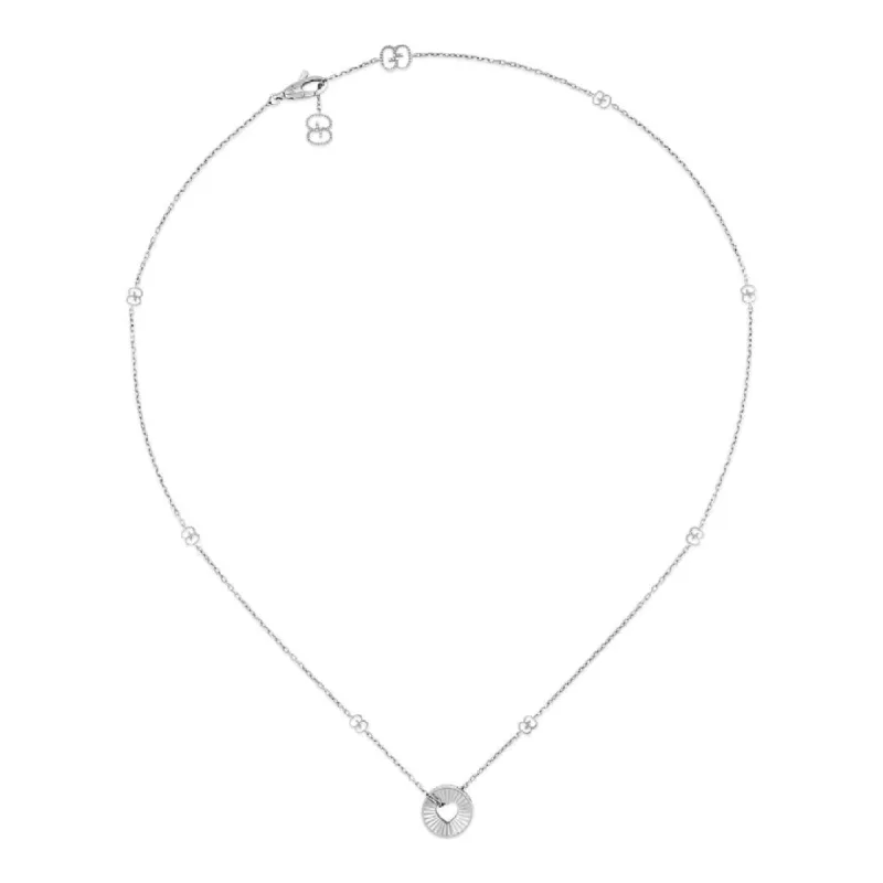 Gucci Icon 18ct White Gold Open Heart Chain Necklace D sold by C.W. Sellors