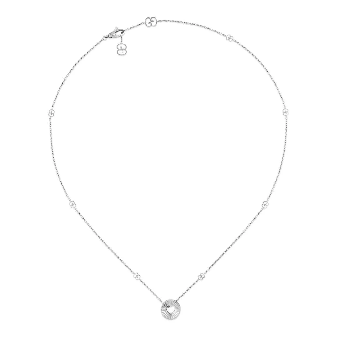 Gucci Icon 18ct White Gold Open Heart Chain Necklace D sold by C.W. Sellors