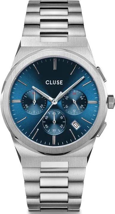 Cluse Vigoureux Chrono Blue Silver sold by C.W. Sellors