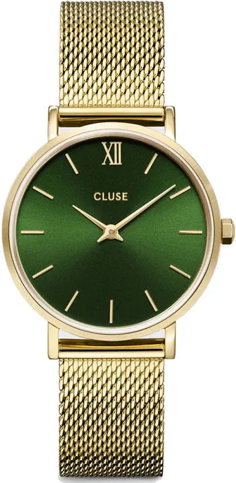 Cluse Minuit Mesh Green Gold sold by C.W. Sellors