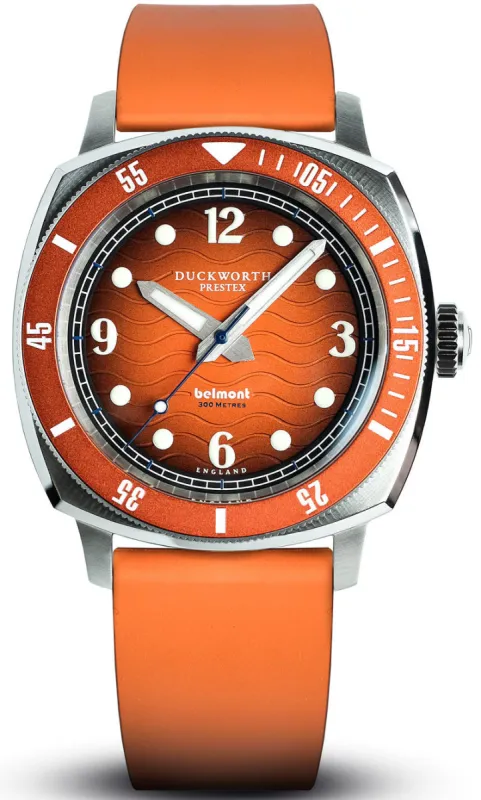 Duckworth Prestex Belmont Dive Orange Orange Rubber Watch made by C.W. Sellors
