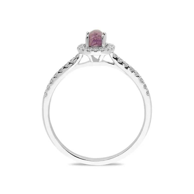 18ct White Gold Blue John Carat Diamond Shoulder Ring sold by C.W. Sellors product image thumbnail 2