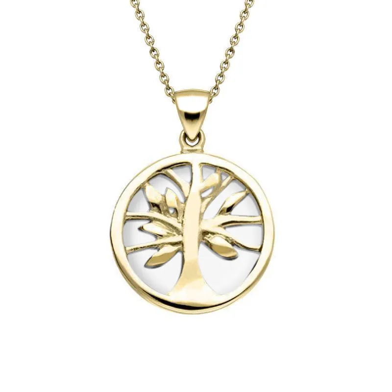 9ct Yellow Gold Bauxite Small Round Tree of Life Necklace sold by C.W. Sellors
