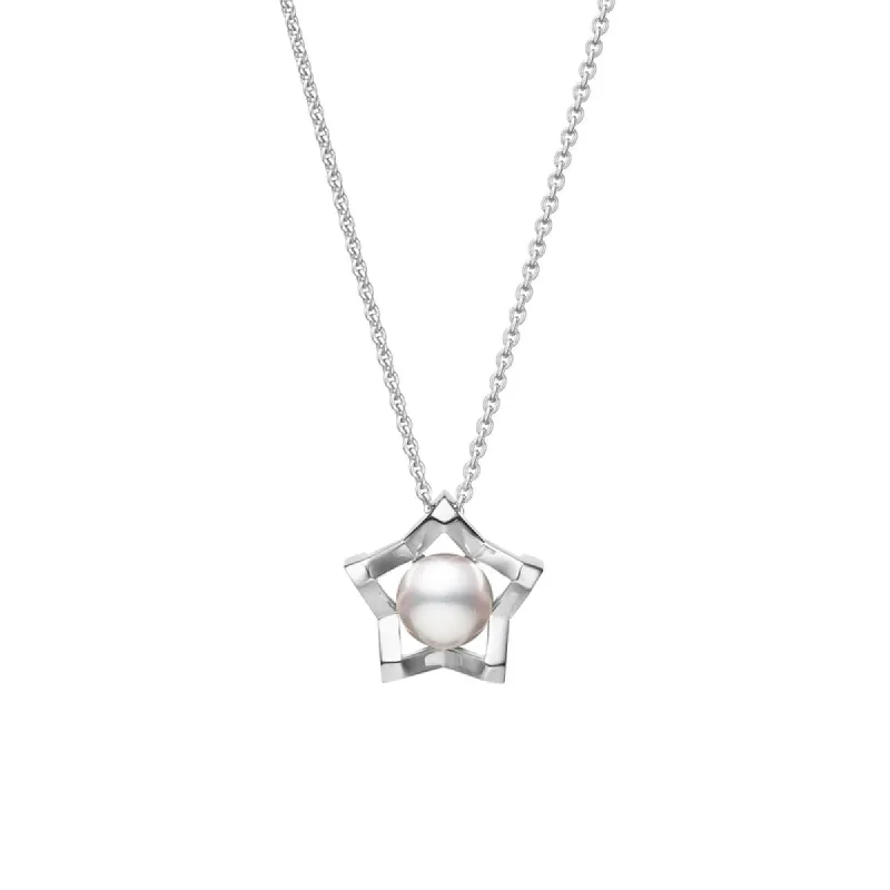 Mikimoto M Collection 18ct White Gold White Akoya Pearl Star Pendant sold by C.W. Sellors