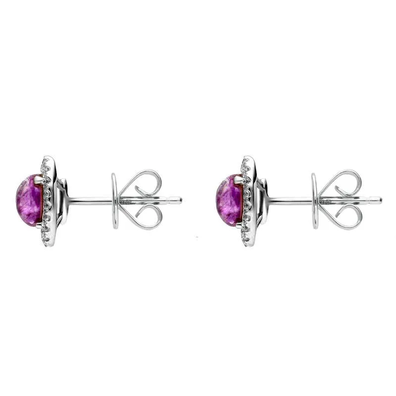 18ct White Gold 0.23ct Diamond Blue John Oval Stud Earrings sold by C.W. Sellors product image thumbnail 2