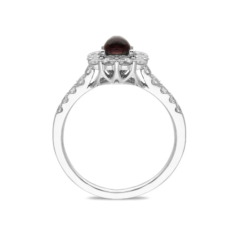 18ct White Gold Blue John Diamond Cushion Shaped Ring sold by C.W. Sellors product image thumbnail 2