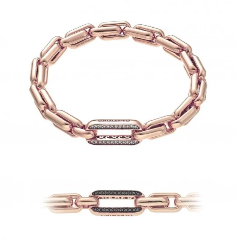 Chimento X-tend 18ct Rose Gold White and Black Diamond Stretch Bracelet made by C.W. Sellors