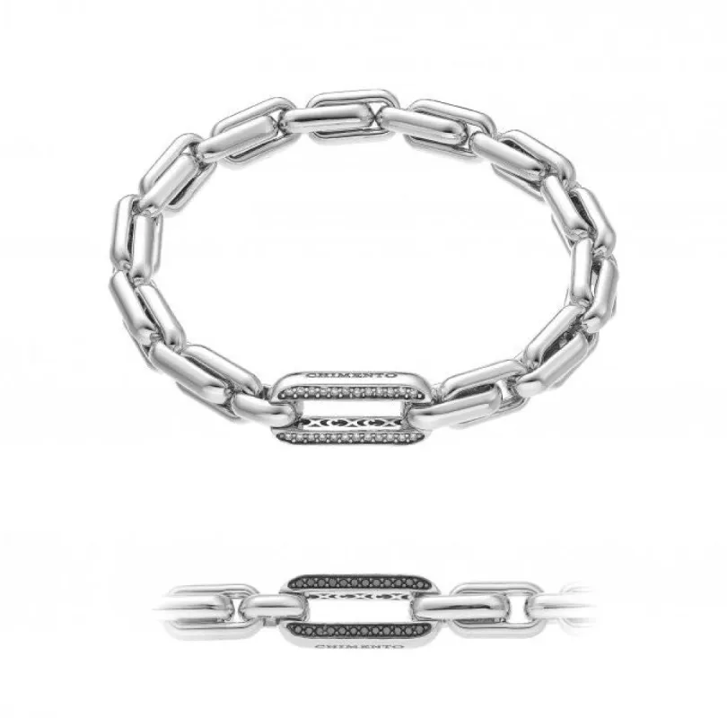 Chimento X-tend 18ct White Gold White and Black Diamond Stretch Bracelet made by C.W. Sellors