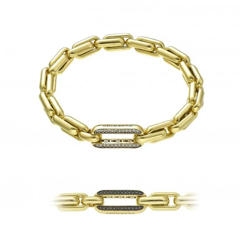 Chimento X-tend 18ct Yellow Gold White and Black Diamond Stretch Bracelet made by C.W. Sellors