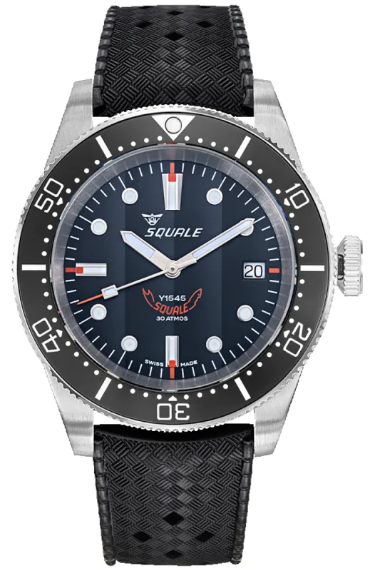 Squale 1545 Black Rubber sold by C.W. Sellors