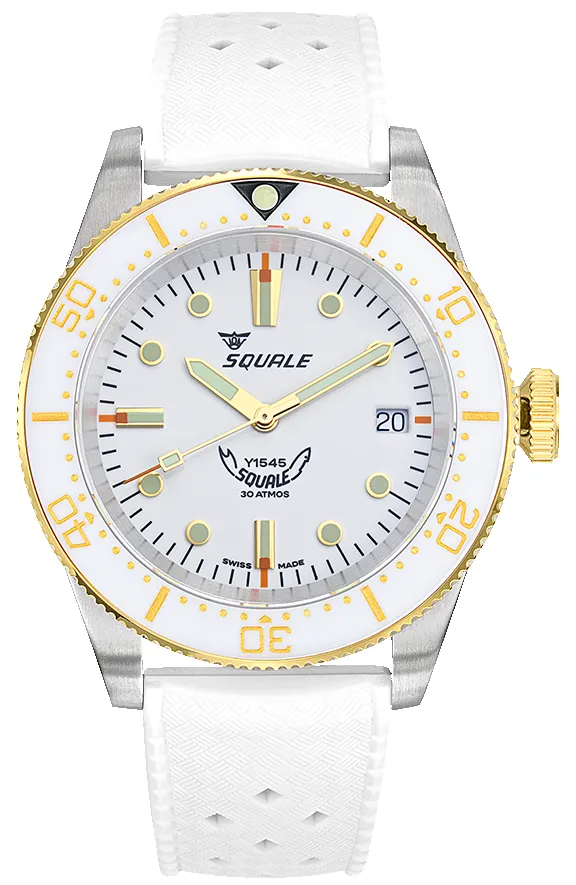 Squale 1545 White Rubber Watch sold by C.W. Sellors
