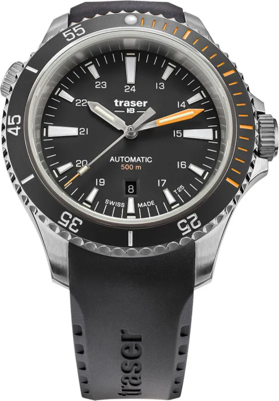 Traser H3 P67 Diver Automatic Black Rubber sold by C.W. Sellors