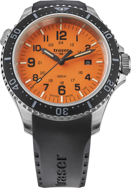 Traser H3 P67 Diver Orange Rubber sold by C.W. Sellors