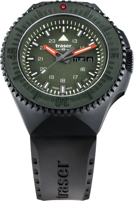 Traser H3 P69 Black Stealth Green Rubber made by C.W. Sellors