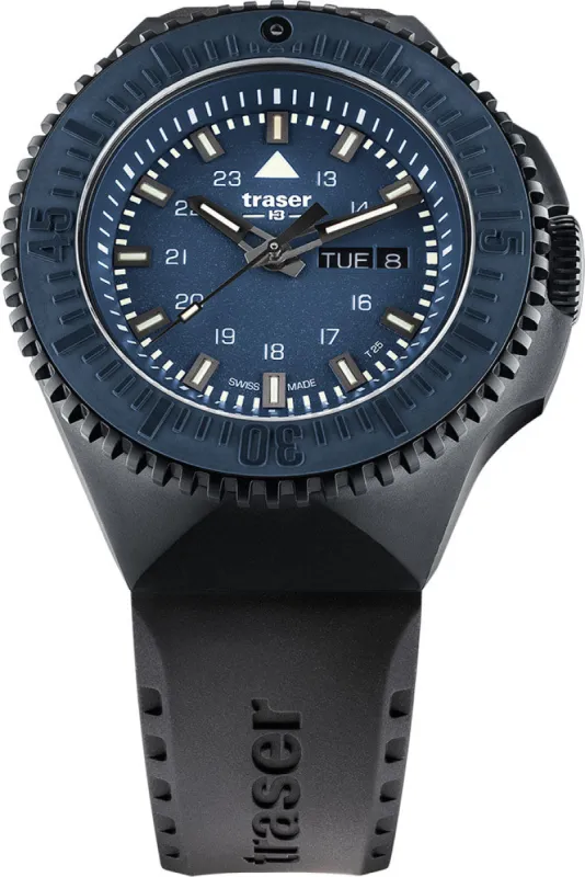 Traser H3 P69 Black Stealth Blue Rubber made by C.W. Sellors