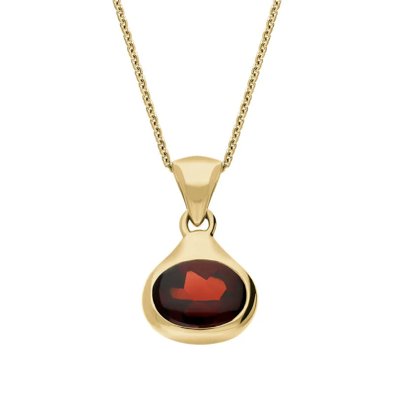 9ct Yellow Gold Garnet Pendant Necklace D sold by C.W. Sellors