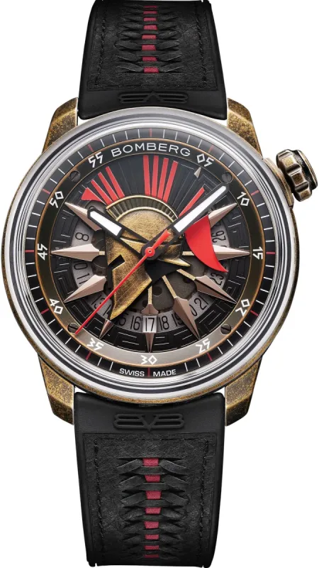 Bomberg BB-01 Auto Spartan Red Black Limited Edition sold by C.W. Sellors