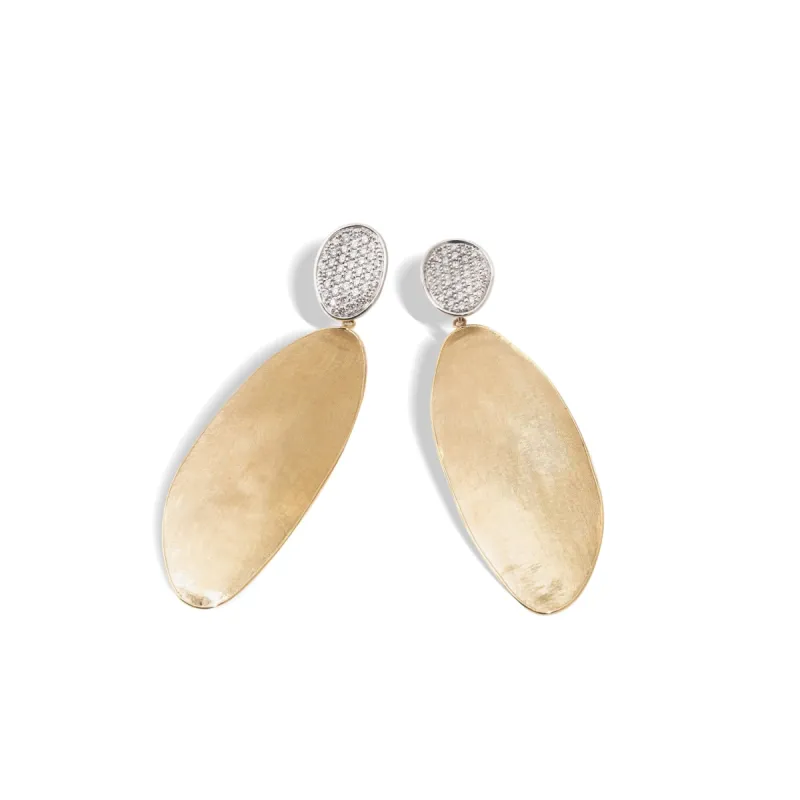 Marco Bicego Lunaria Alta 18ct Yellow Gold 1.33ct Diamond Drop Earrings sold by C.W. Sellors