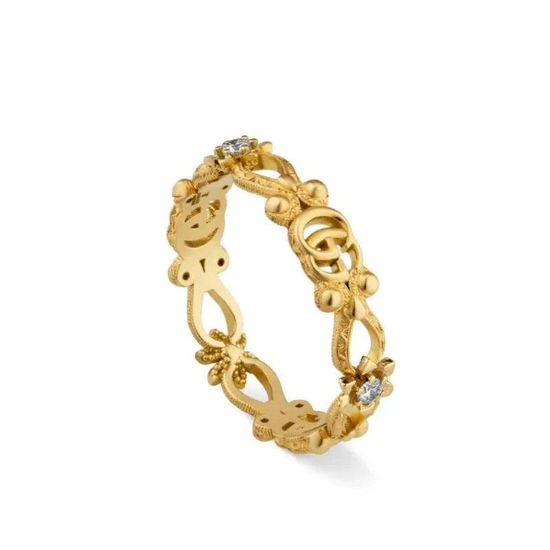 Gucci Flora 18ct Yellow Gold Diamond Ring D sold by C.W. Sellors