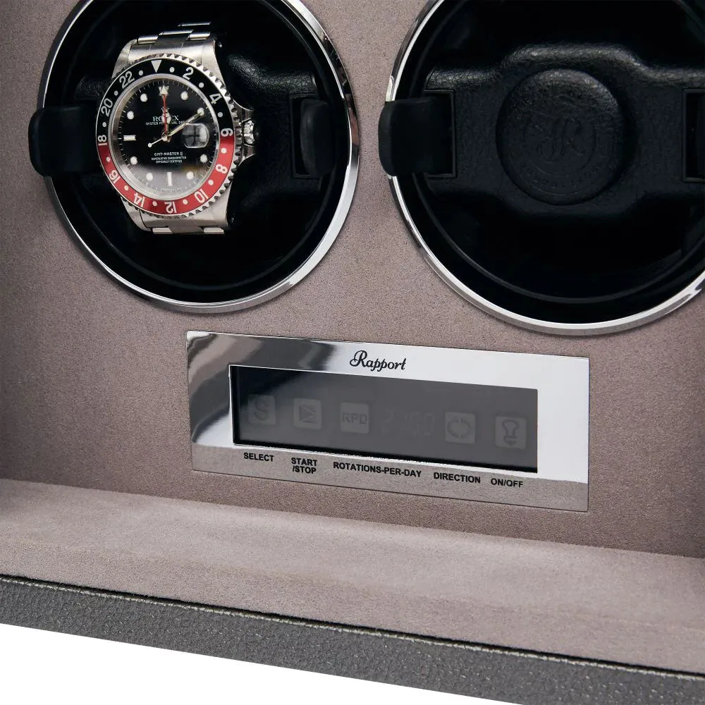 Rapport Watch Winder Quantum Quad Four Leather Grey sold by C.W. Sellors product image thumbnail 3