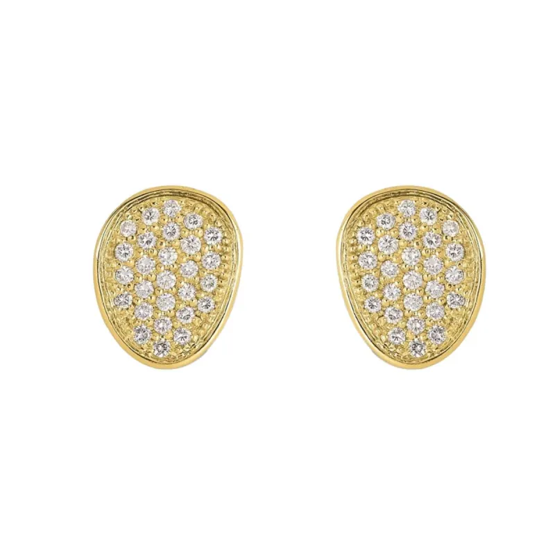 Marco Bicego Lunaria Alta 18ct Yellow Gold 1.06ct Diamond Stud Earrings sold by C.W. Sellors