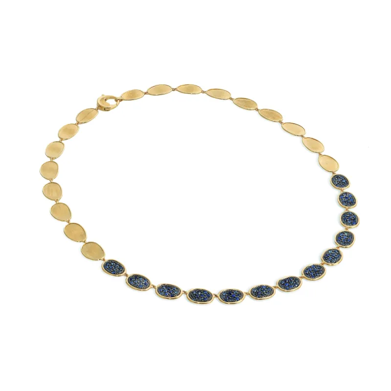 Marco Bicego Lunaria Alta 18ct Yellow Gold Sapphire Necklace sold by C.W. Sellors