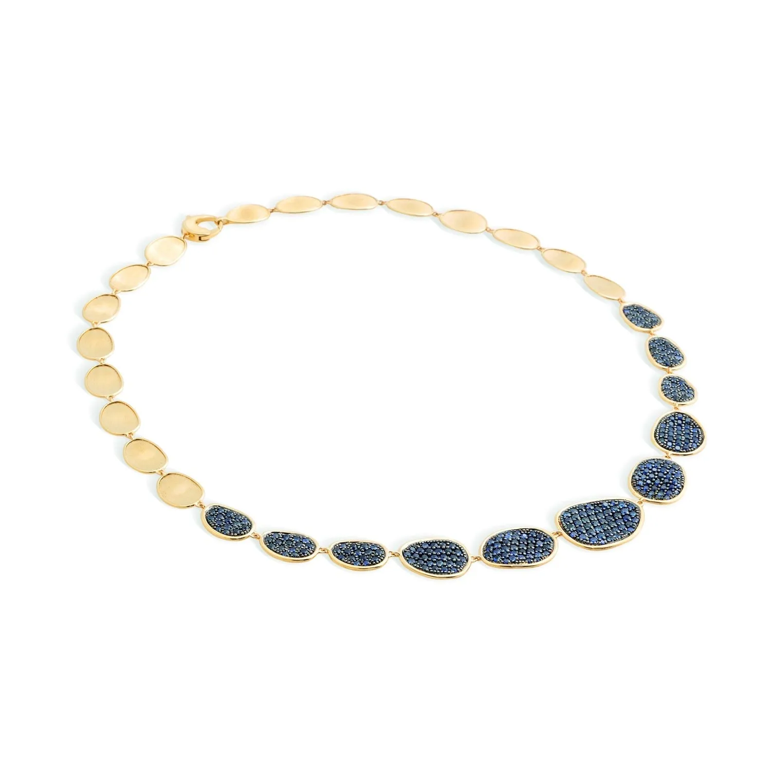 Marco Bicego Lunaria Alta 18ct Yellow Gold Sapphire Necklace sold by C.W. Sellors