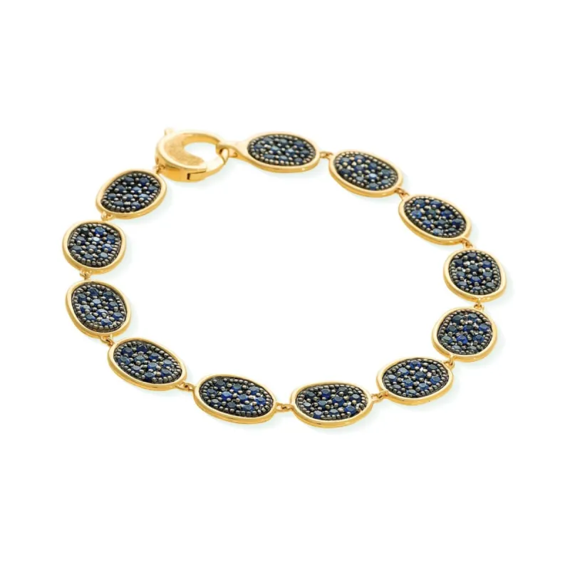 Marco Bicego Lunaria Alta 18ct Yellow Gold Sapphire Bracelet sold by C.W. Sellors
