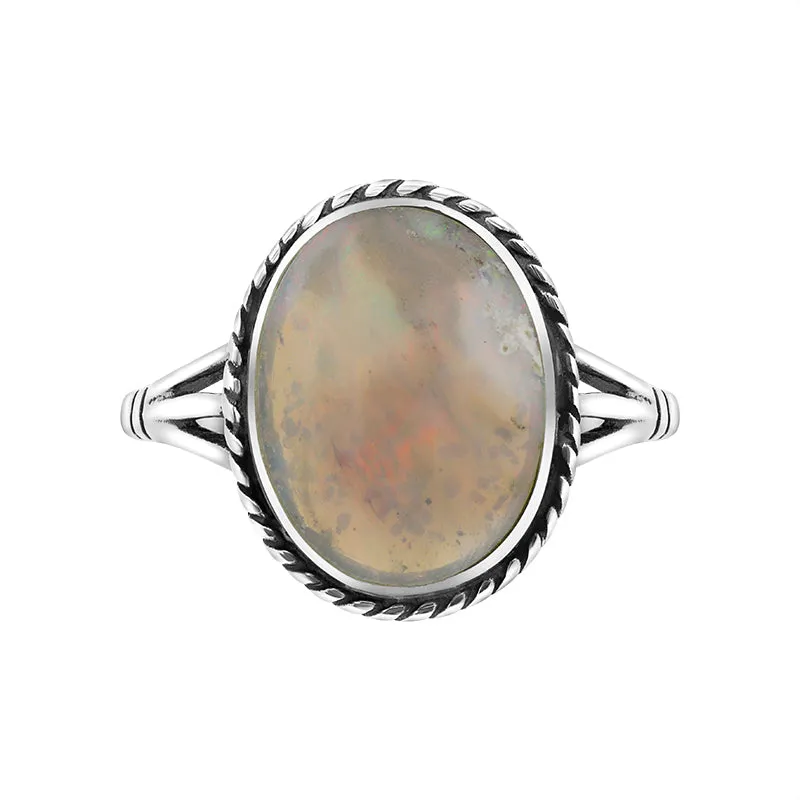 Sterling Silver Opal Rope Edge Ring sold by C.W. Sellors product image thumbnail 3