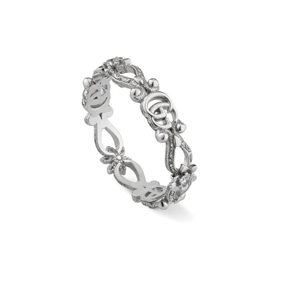 Gucci Flora 18ct White Gold Diamond Ring D sold by C.W. Sellors