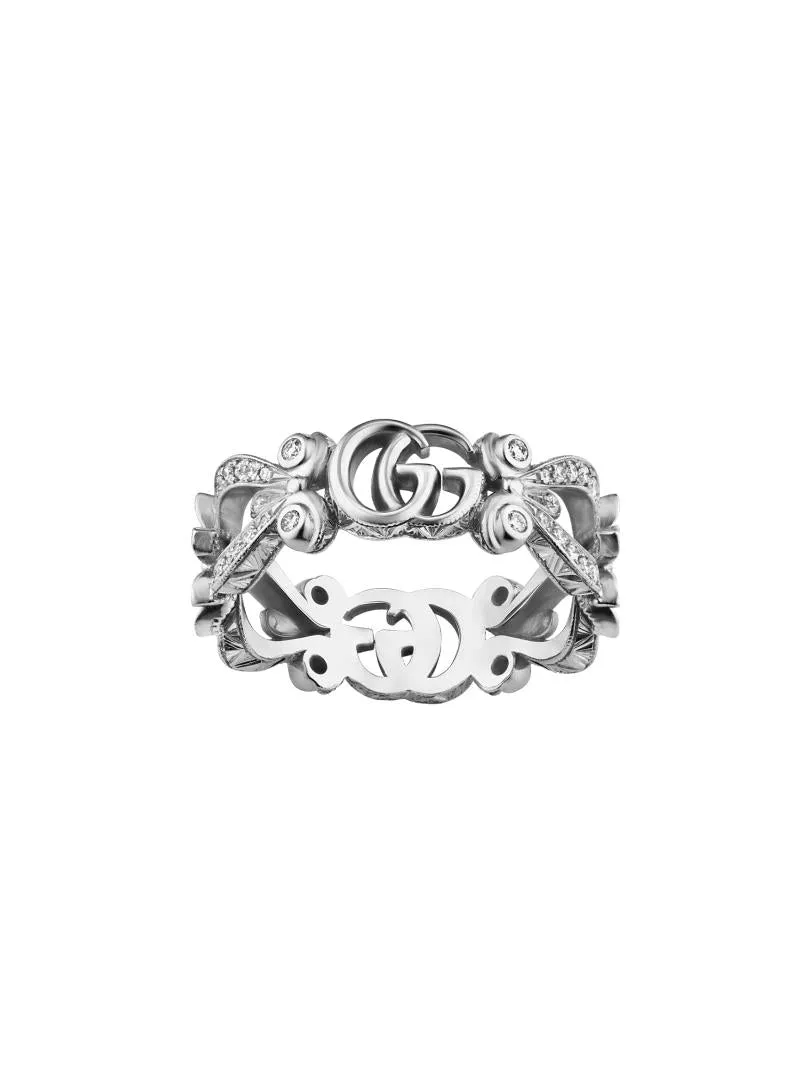 Gucci Flora 18ct White Gold Diamond Pave Ring D sold by C.W. Sellors product image thumbnail 2