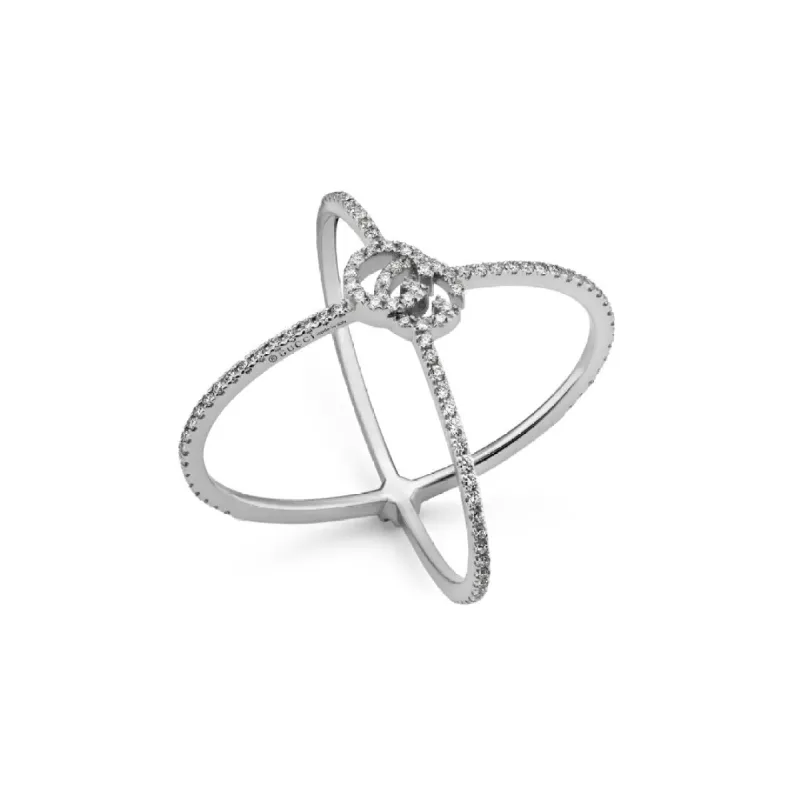 Gucci GG Running 18ct White Gold Diamond Ring D sold by C.W. Sellors
