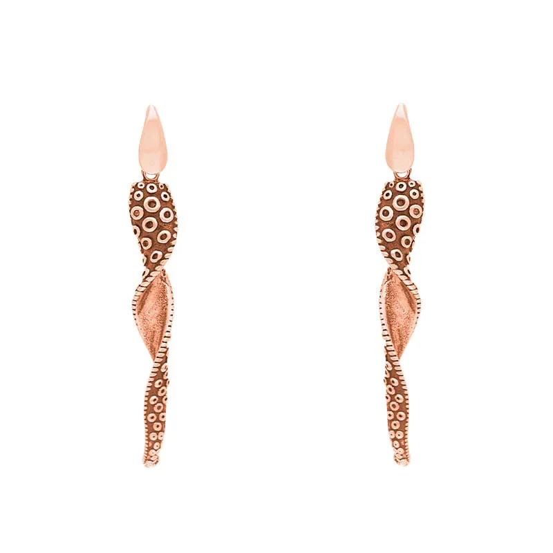 18ct Rose Gold Tentacle Twist Drop Earrings sold by C.W. Sellors