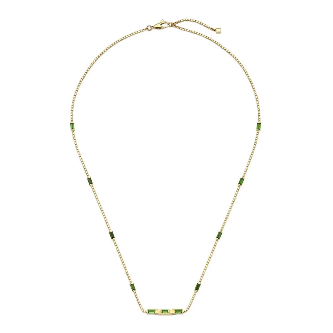 Gucci Link to Love 18ct Yellow Gold Tourmaline Baguette Necklace sold by C.W. Sellors