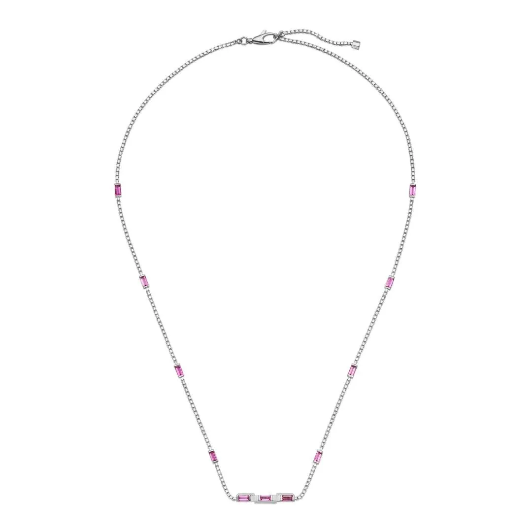 Gucci Link to Love 18ct White Gold Rubellite Baguette Necklace D sold by C.W. Sellors