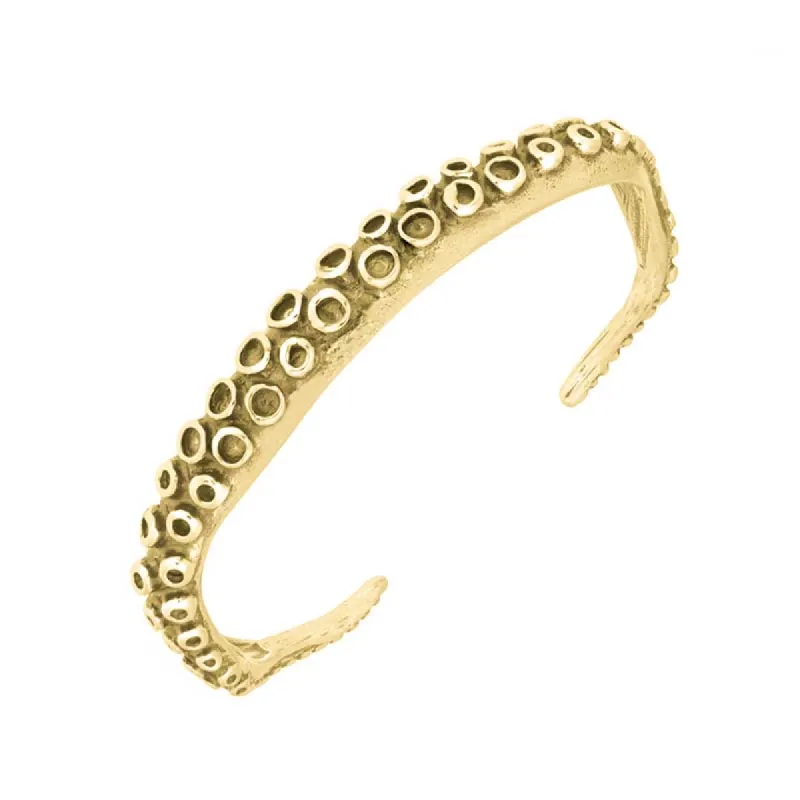 9ct Yellow Gold Octopus Tentacle Torc Bangle sold by C.W. Sellors