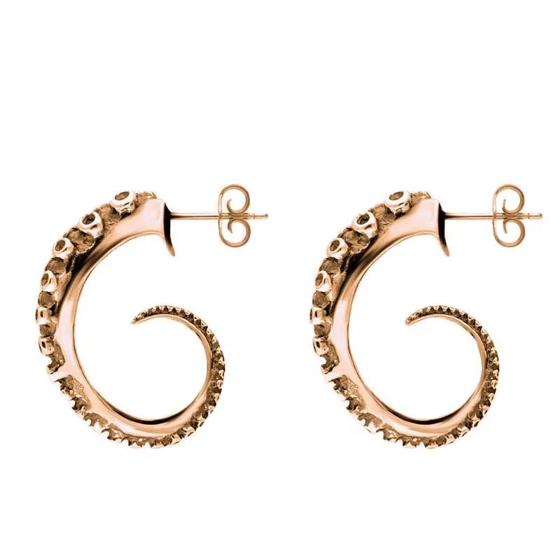 9ct Rose Gold Tentacle Hoop Earrings sold by C.W. Sellors product image thumbnail 2
