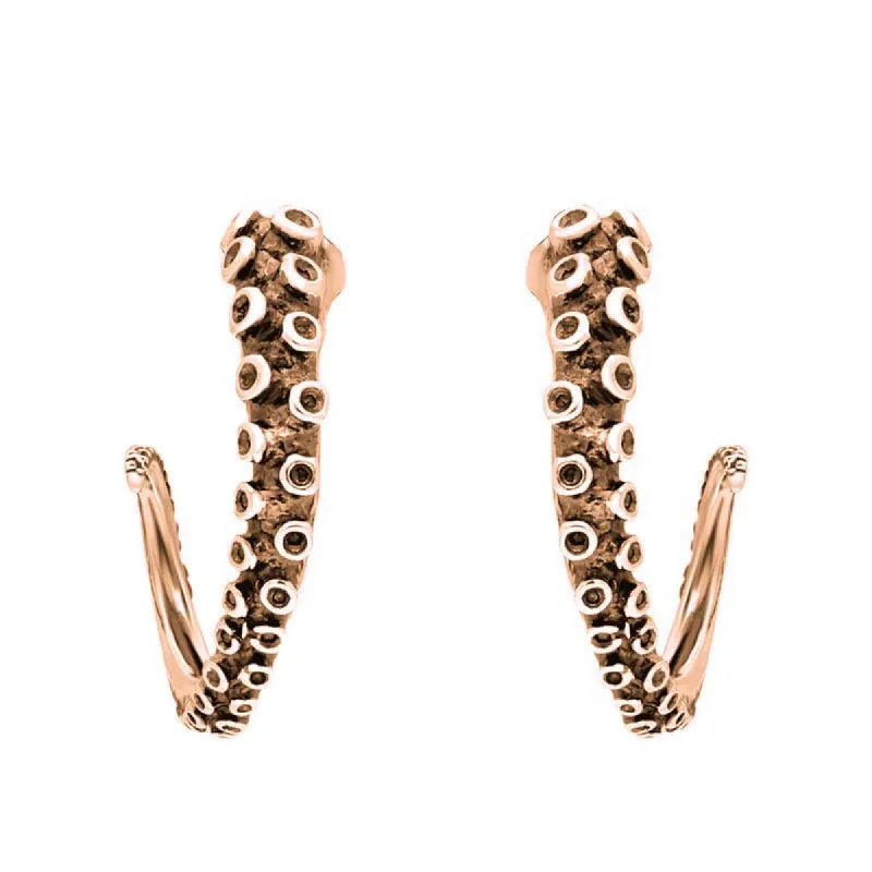 9ct Rose Gold Tentacle Hoop Earrings sold by C.W. Sellors